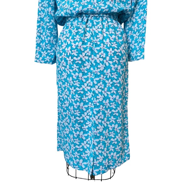 Vintage 80’s Pellini Petites Abstract Floral Midi Dress - Picture 12 of 16